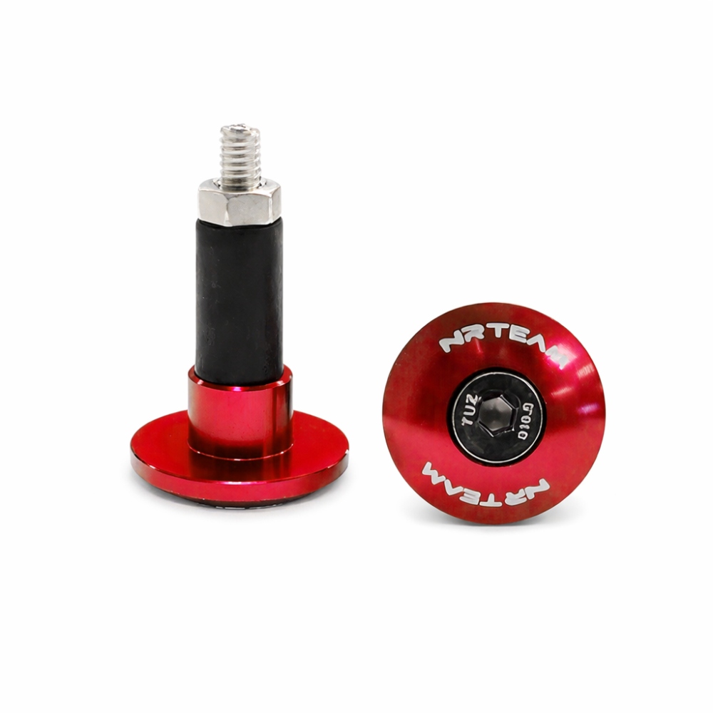 Pair of handlebar end caps NRTeam red DS88.0287R
