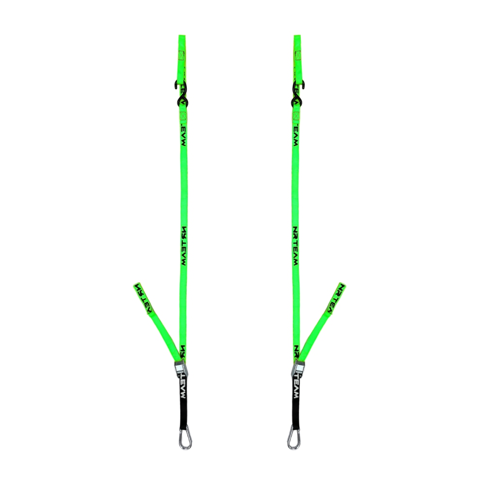 Pair of motorcycle straps Pull Up 25mm NRTeam green DS89.PU10V