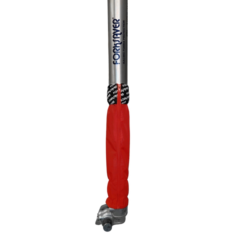 Forksaver fork covers with zip for fork tubes from 45 mm to 48 mm red