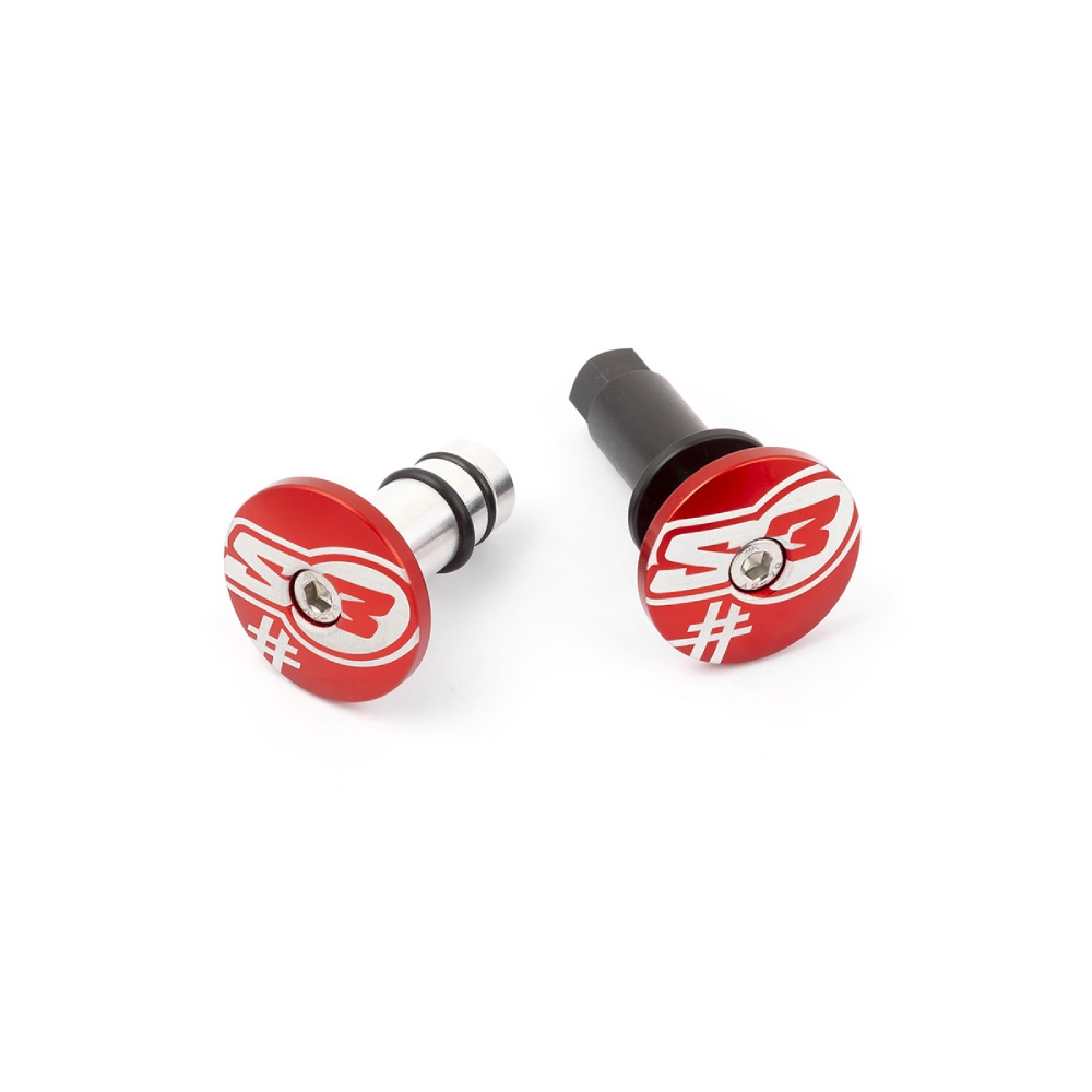 Pair of handlebar end caps S3 Beta red Five Pair of handlebar end caps S3 Beta red Five