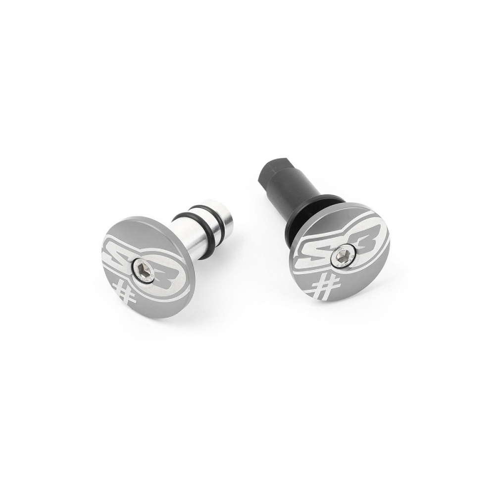 Pair of handlebar end caps S3 grey Five Pair of handlebar end caps S3 grey Five