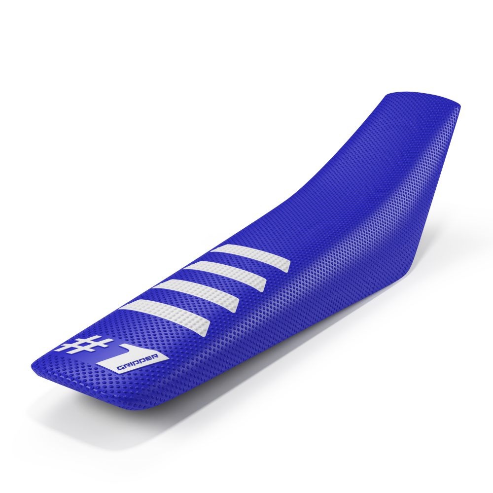 Universal seat cover Onegripper - Ribbed blue and white