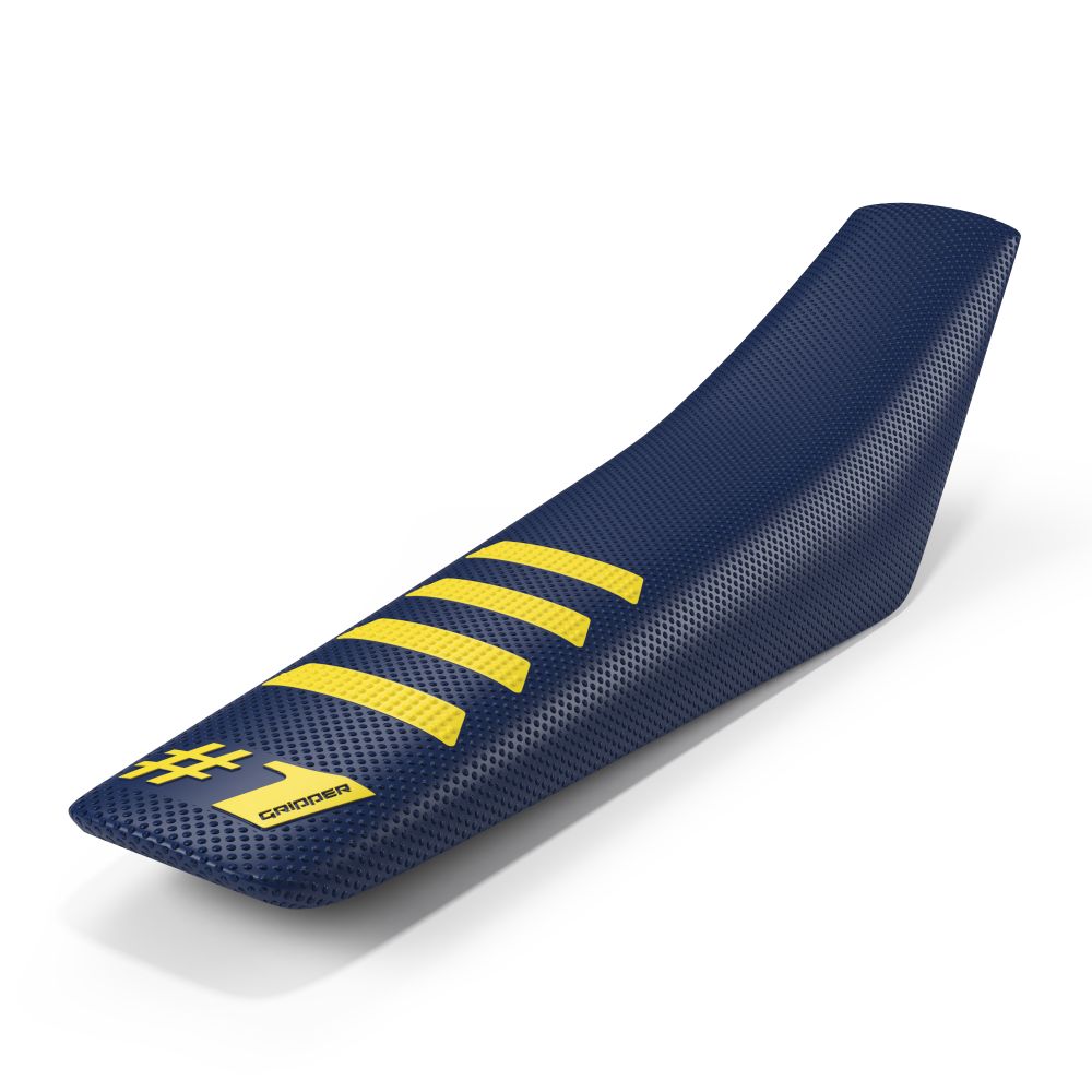 Universal seat cover Onegripper - Ribbed blue scuro and yellow